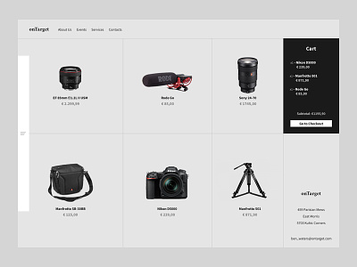 Ontarget Store Concept clean ecommerce homepage minimal photography shop site ui ux