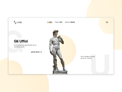 Uffizzi Concept Landing art clean design minimal ui web website white yellow