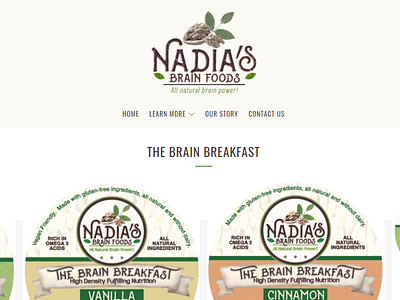 Nadia's Brain Foods branding design icon illustration logo typography ui vector web