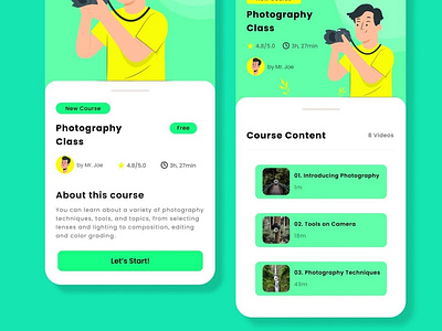 Mobile App - Online Course app branding design icon typography ui ux