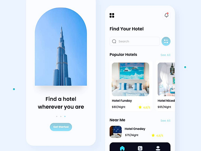 Mobile App - Booking Hotel App app branding design icon typography ui ux