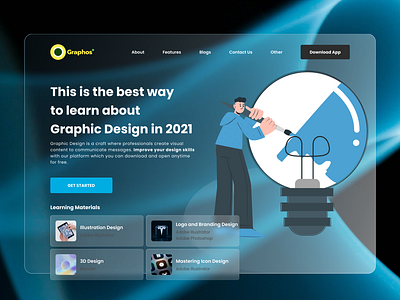 Landing Page - Online Learning app branding design icon logo typography ui ux