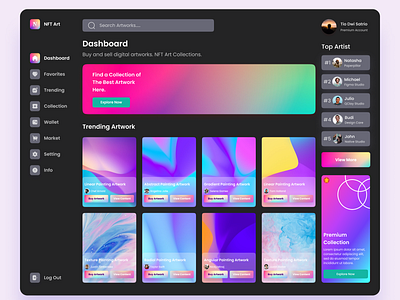 UI Design - NFT Dashboard app dashboard design icon typography ui ux vector web webdesign