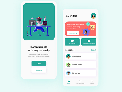 UI Design - Communication App by Tio Dwi Satrio on Dribbble
