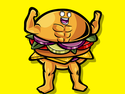 BURGER LOGO ESPORT 2d badass burger cartoon design discord esport facebook fiverr food graphicdesign graphicforstreamers illustration logo logoesport logos notionart streamers twitch youtube