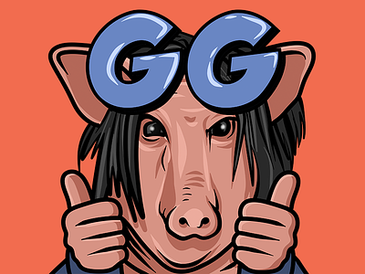 Pig GG twitch Emotes 2d cartoon cool design discord emoji emote emotes gg graphicdesign illustration livestreamers logo pig saw stcicker streamers twitch twitchemote twitchemotes