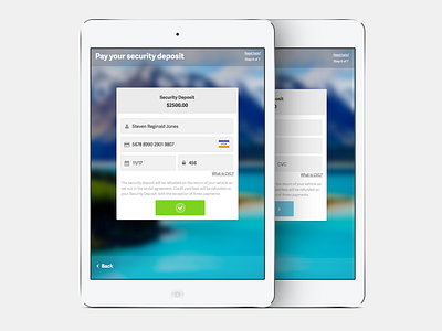 iPad app payment screen