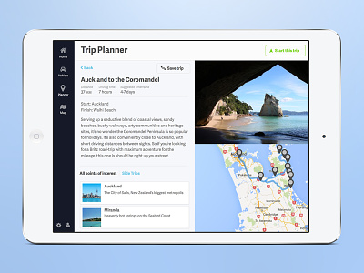 Trip Planner app ios ipad tablet travel trip planner ui ux