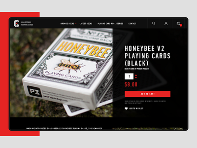 Collectors Playing Cards cards design interface magic site uiux