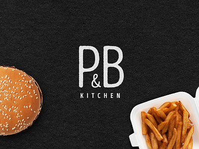 P&B kitchen burgers design logo pb restaurant