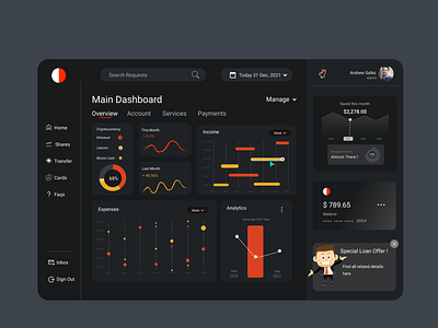 Dark Ui  Dashboard Design