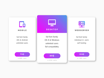 Pricing table 030 colorful dailyui dailyui 030 day 7 design pricing pricing table shop table ui webdesign