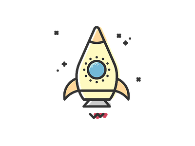rocket icon icon illustration line style rocket space vector