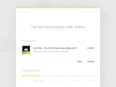 eMail Receipt (Daily UI #017) 017 challenge daily ui 017 dailyui email message order receipt shipping ui ux