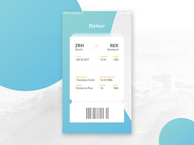 Boarding Pass (Daily UI #024) 024 airline appdesign boarding pass challenge daily ui 024 dailyui flight app ui ux