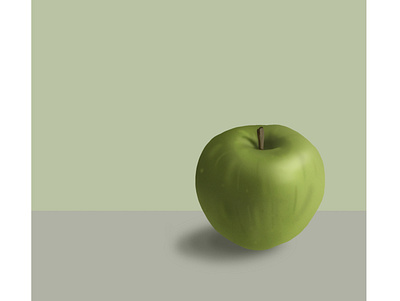 Digital Green Apple apple artwork delicious design digital drawing food fresh fruits graphic design green healthy illustration nature realistic shape