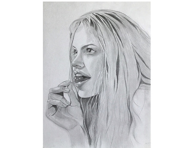 Angelina . actress angelina jolie artwork beauty blonde cherry drawing face fan art illustration portrait sketch woman