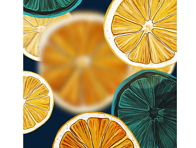 Refresh yourself artwork citrus delicious digital food fresh fruits illustration nature orange slice sweet yellow