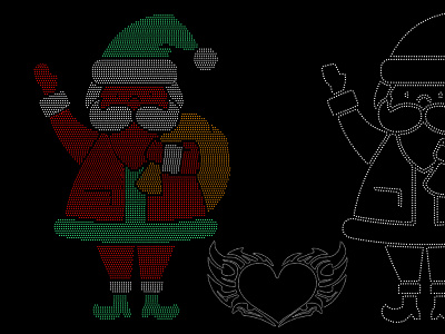 Santa Claus Rhinestone design glitter graphic design motion graphics rhinestone template