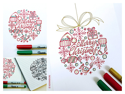 Christmas card. Sketches calligraphy christmas freestyle graphic designer hand lettering jack whiskers lettering merry christmas typography word mark