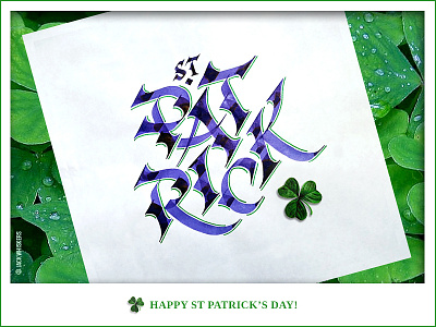 ☘️ St Patrick's Day branding calligraphy clover graphic design green irish jack whiskers lettering st patrick st patrick day type designer typography