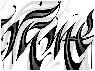 Hand-lettering to vectors. Detail