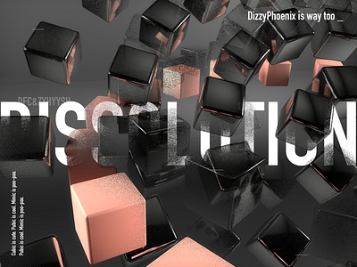 dissolution c4d cube graphic design metal material