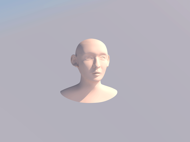 ZY's rotating head 3d animation c4d human head mans head modelling