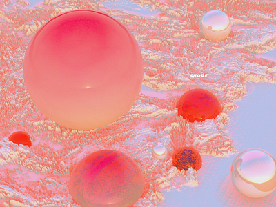 Shore ball c4d gradient illustration octane pearl shore