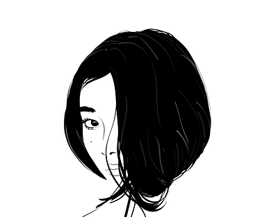 Shy Gril chinese design drawing girl illustration sketch vector