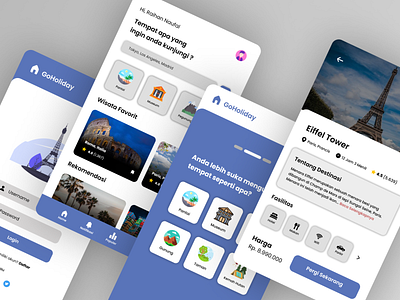 UI Design Vacation Apps - GoHoliday app application design graphic design mobile ui uiux ux