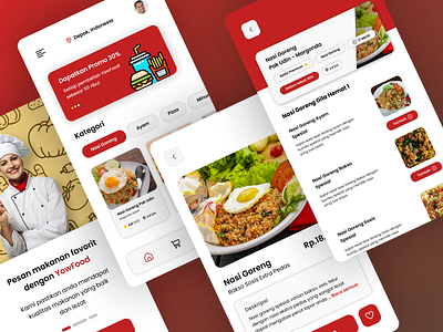 UI Design Food Delivery App - YowFood app graphic design mobile prototype ui ui design uiux uiux design ux