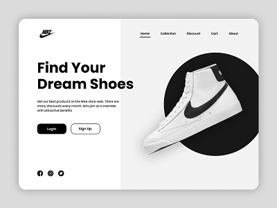 Website Design Concept - Nike landing page mobile ui ui design ux website website design