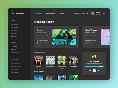 Landing Page Design - Volt Music