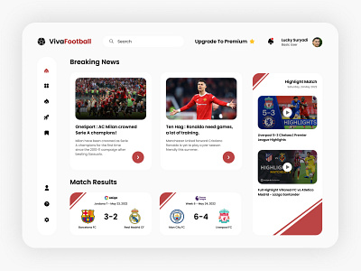 Website Landing Page Design - VivaFootball app design football landing page mobile soccer ui ui design uiux ux website