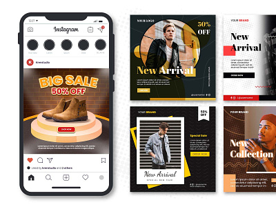 Fashionable and Stylish Social Media Post Design advertising banner black casual design fashion fashionable feed flyer glamour lifestyle luxury media model modern post social stylish template trendy