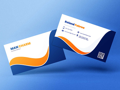 Simple And Modern Business Card Design blue business card clean company corporate creative design graphic identity information layout minimal modern office sign simple style template trend