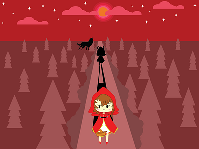 The Secret of Red Riding Hood #1 design fairytale fanart fantasy flat flatdesign graphic design illustration redridinghood vector