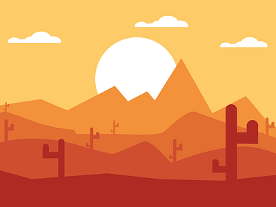 Desert desert design flat flatdesign graphic design illustration scenery vector