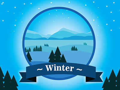 Winter Badge | V.01 badge design dribbbleweeklywarmup flat flatdesign graphic design illustration season snow vector weather winter winterbadge