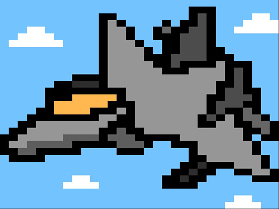 F-22 Pixel Art aircraft art design f-22 fighteraircraft fighterjet illustration military pixel pixelart raptor