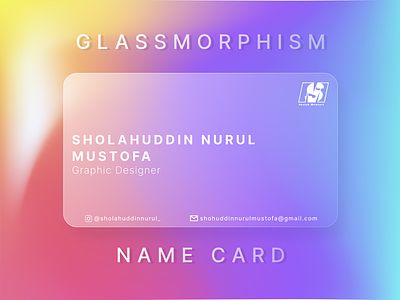 Glassmorphism Name Card design glassmorphism graphic design illustration