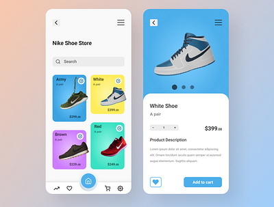 Nike Shoe Ordering UI Design 3d animation app branding design graphic design icon illustration logo motion graphics ui ux vector