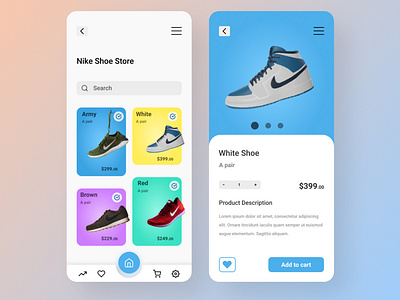 Nike Shoe Ordering UI Design