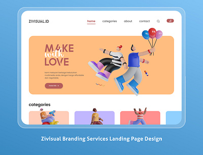 Zivisual Landing Page Design 3d branding graphic design logo ui uidesign uiux uxdesign