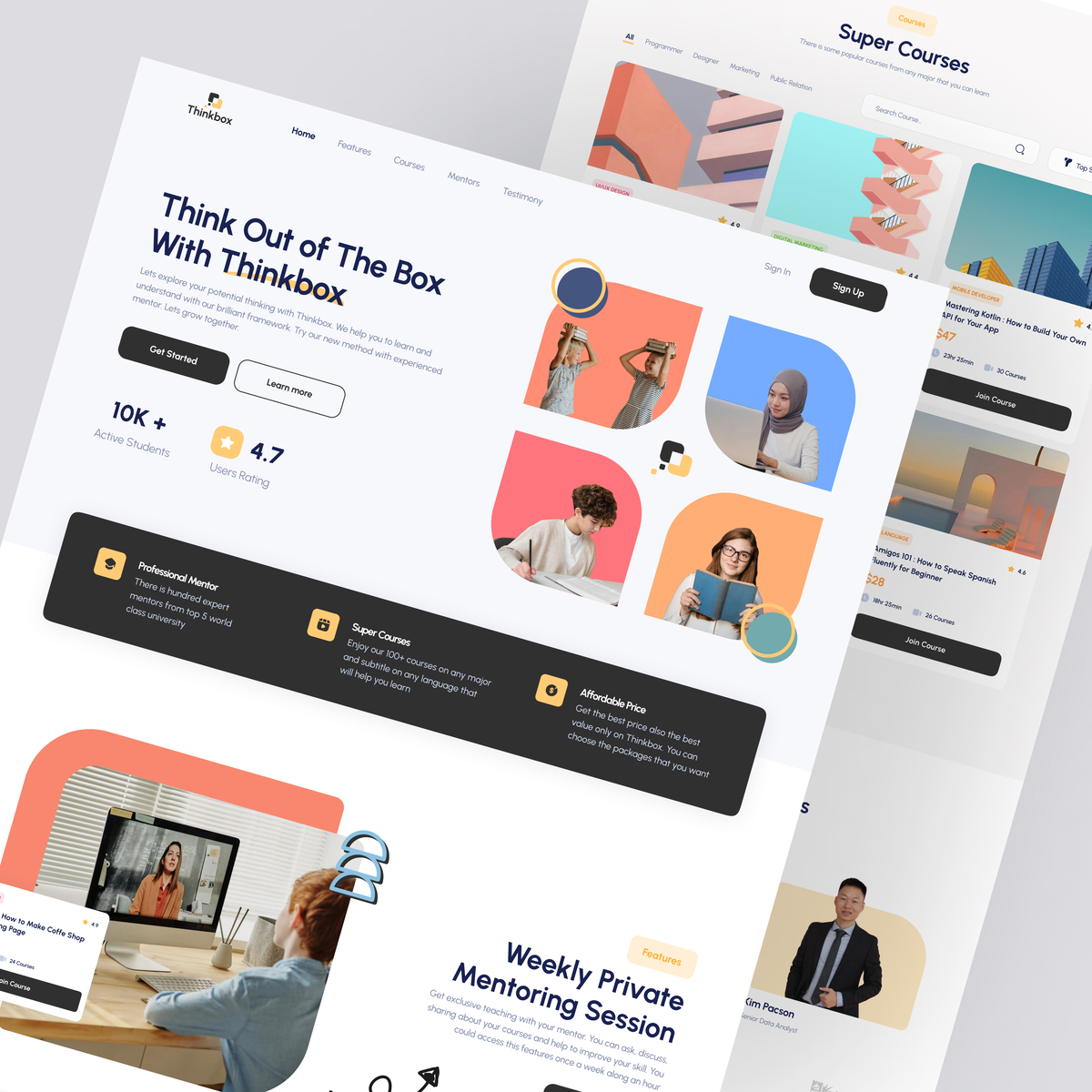 Thinkbox - Online Course Landing Page by Alif Nabil for Aksantara on ...
