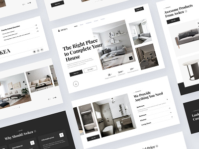 Awkea - Furniture Store Landing Page chair clean e commerce elegant furniture furniture landing page furniture store interior landing page marketplace shop sofa store ui ux web design