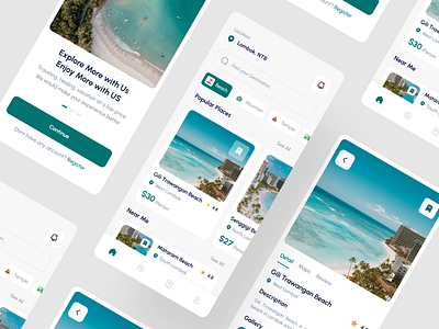 Travz - Travel Agency Mobile App agency beach clean design destination detail holiday mobile mobile app preview travel ui ux