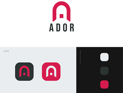 Presentation of the Logo for myself (ADOR) app branding design graphic design illustration logo typography vector