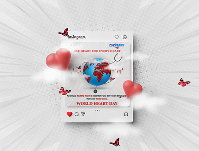 WORLD HEART DAY creative design graphic design heart day illustration photoshop poster social media vector
